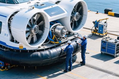 气垫船维修作业场景