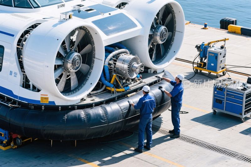 气垫船维修作业场景