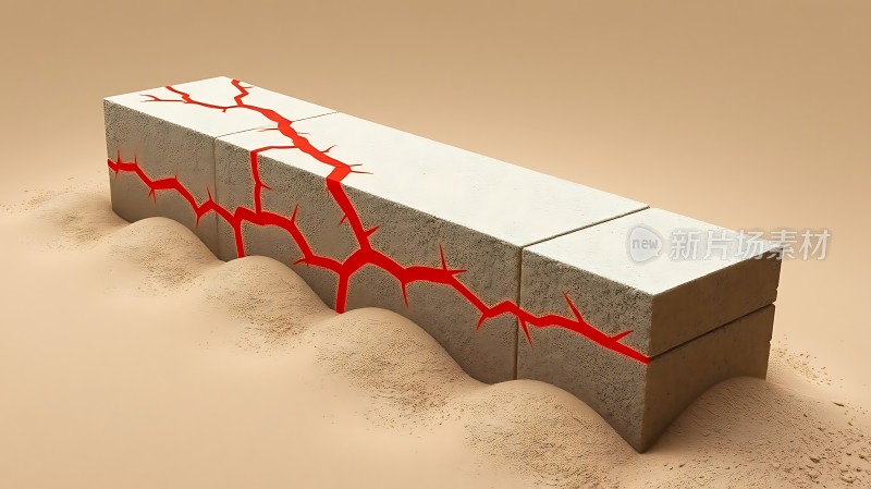 裂开的混凝土墙
