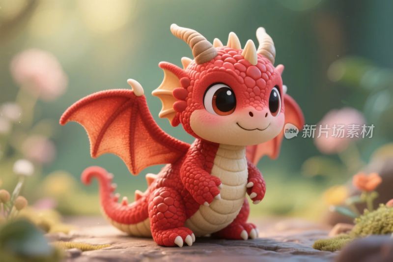 可爱卡通小龙插画