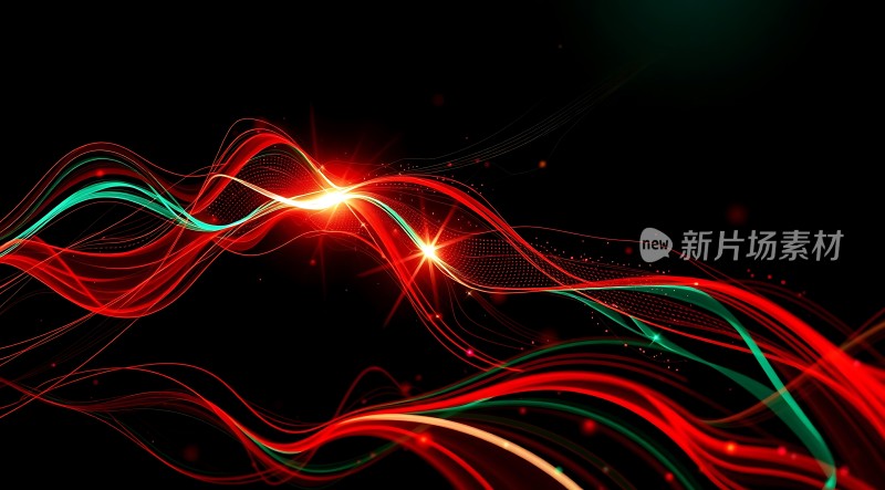 红色光束交织的炫彩世界