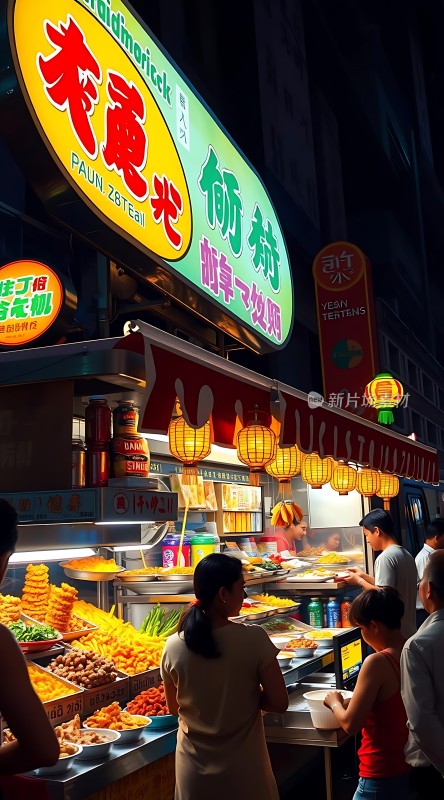 夜市美食诱惑街头小吃盛宴