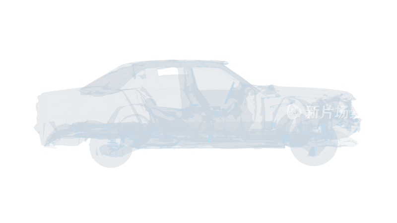 报废汽车 小轿车车辆交通工具汽网格线框