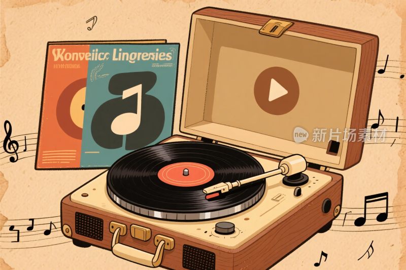 复古留声机插画