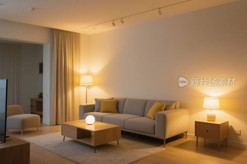 现代简约客厅布置场景