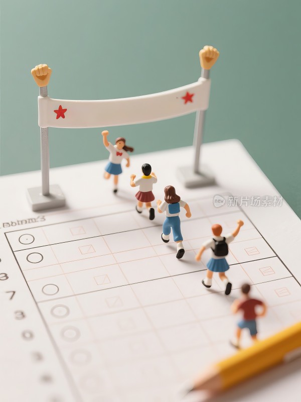 答题试卷卡上，微缩的高考学生冲刺终点