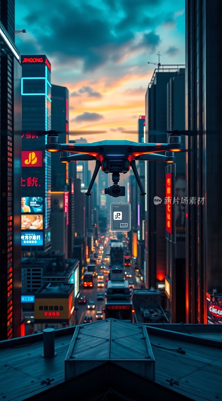 未来之城无人机夜航