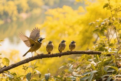 鸟在树枝上的栖息
