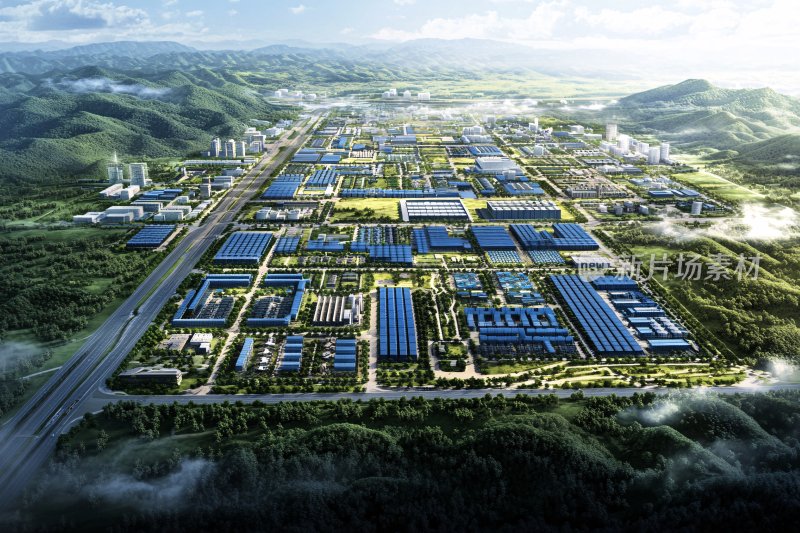 现代化工业园区鸟瞰图