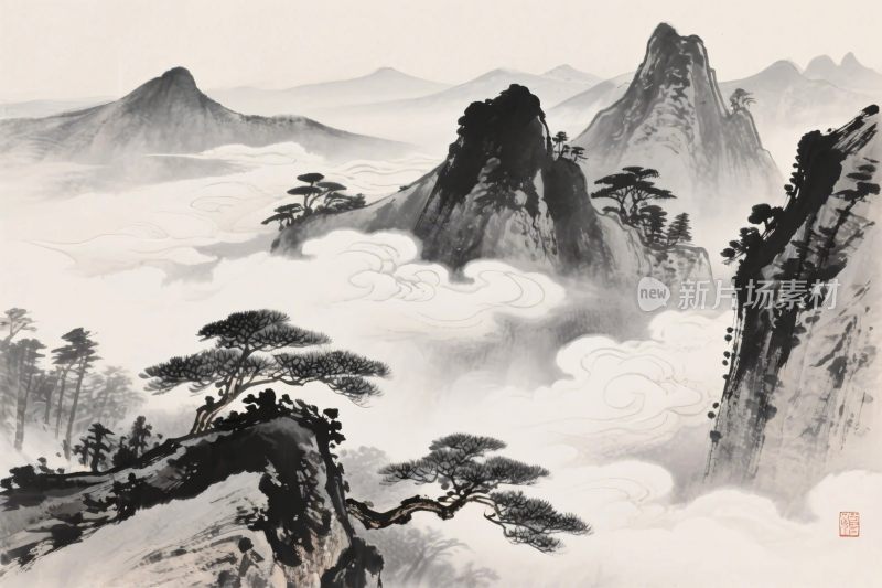 水墨山水国画