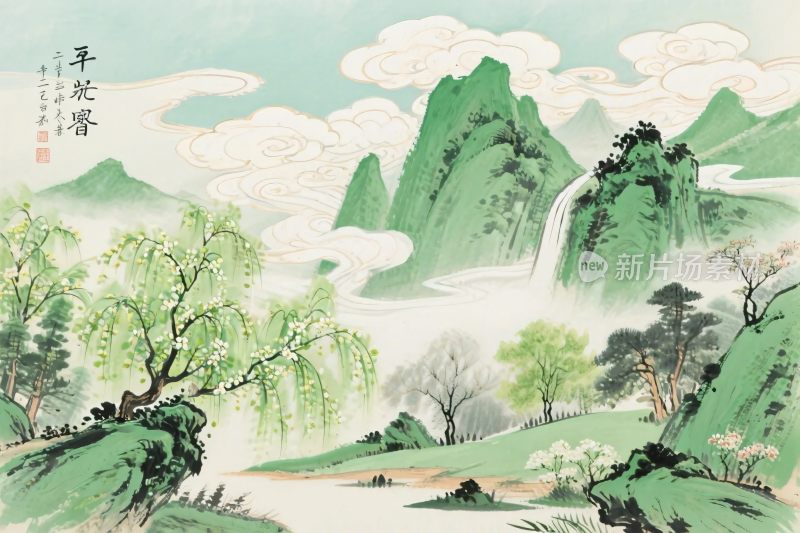 传统山水水墨画