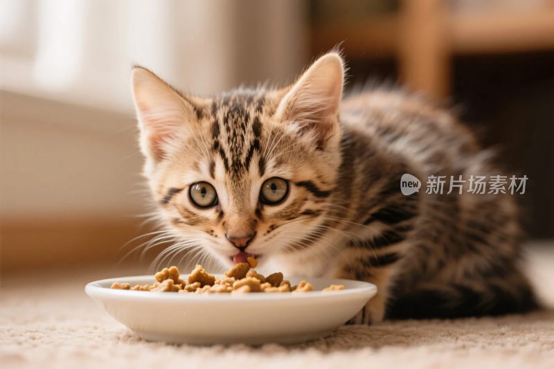 小猫进食画面