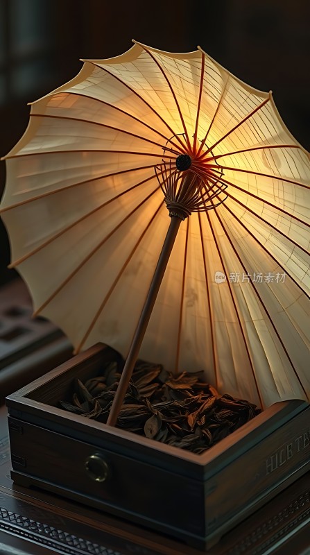 油纸伞灯下茶叶香