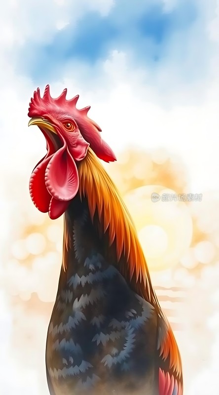 雄鸡报晓迎朝阳