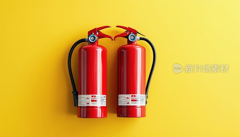 黄色背景灭火器