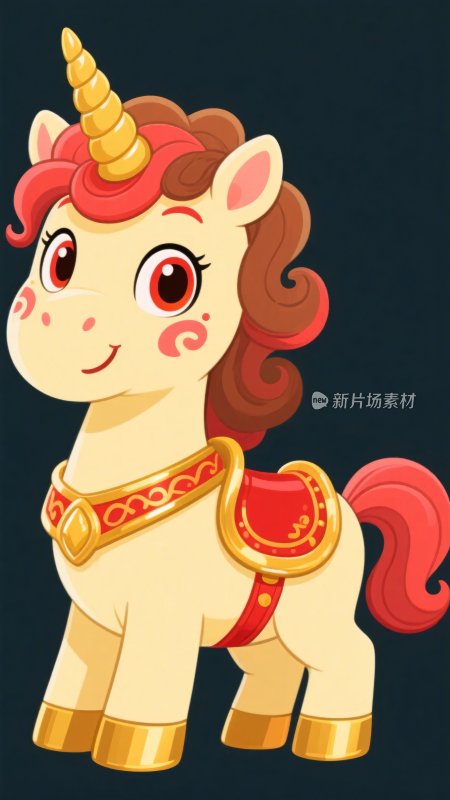 可爱卡通独角兽插画