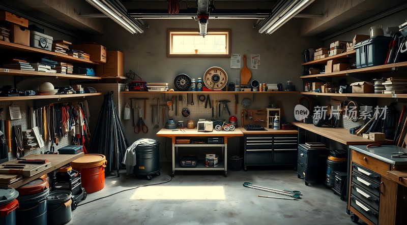 工具齐全的车间井然有序的工作台