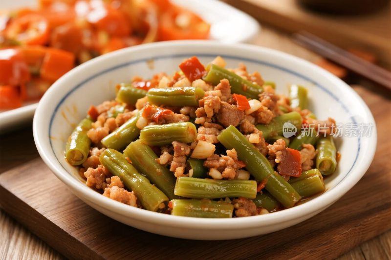 美味豆角炒肉菜品