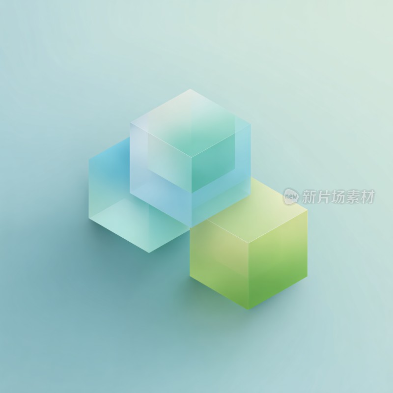 渐变色彩立体方块插画