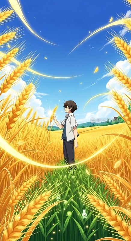 金色麦田中的少年