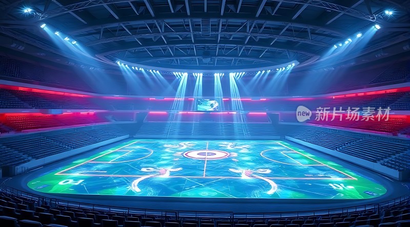 新片场素材 现代化室内篮球场