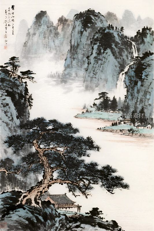 古典山水国画风景