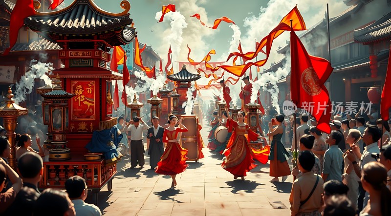 古风集市繁华景象