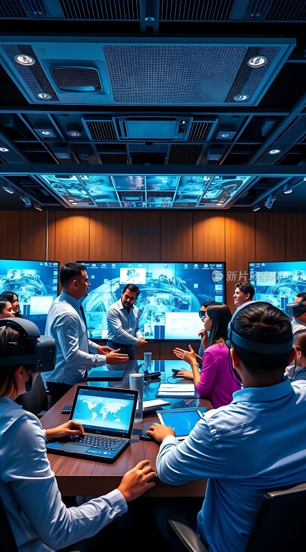 智能会议室里的头脑风暴会议