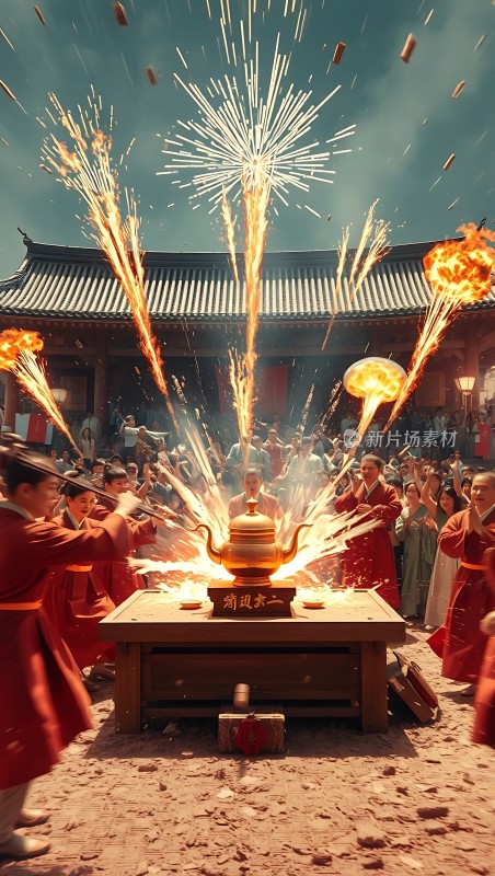 茶道表演火花四溅观众围观