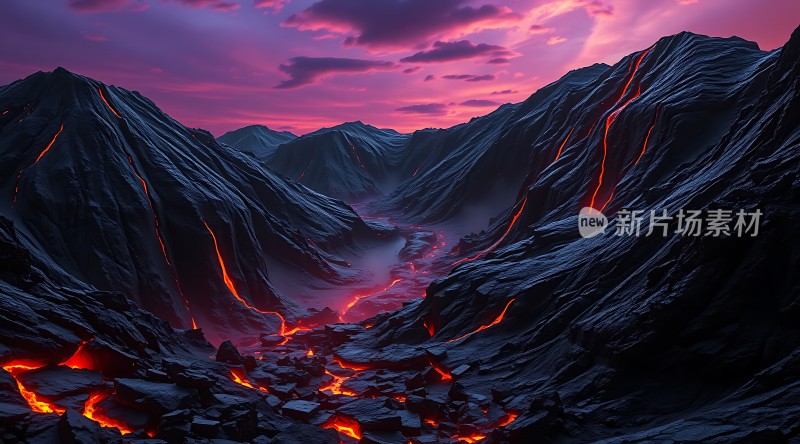 熔岩峡谷日落奇景