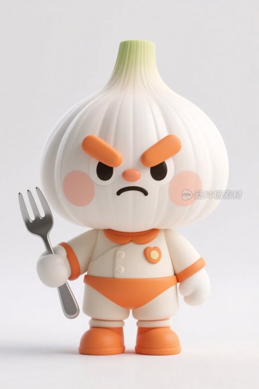 蒜头拟人化玩偶插画