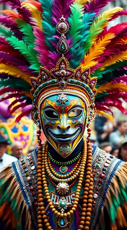 色彩斑斓的狂欢节面具与服饰