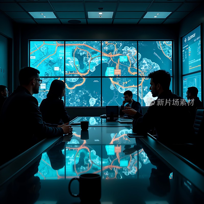 智能会议室里的头脑风暴会议