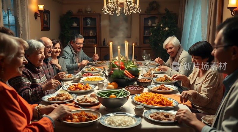 家庭聚餐温馨时刻