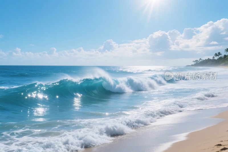 海滩海浪风景图