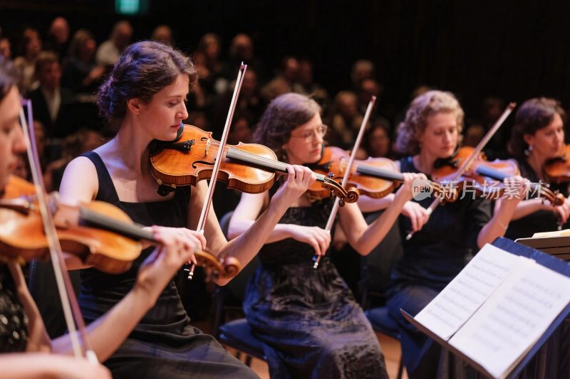 乐队小提琴演奏场景
