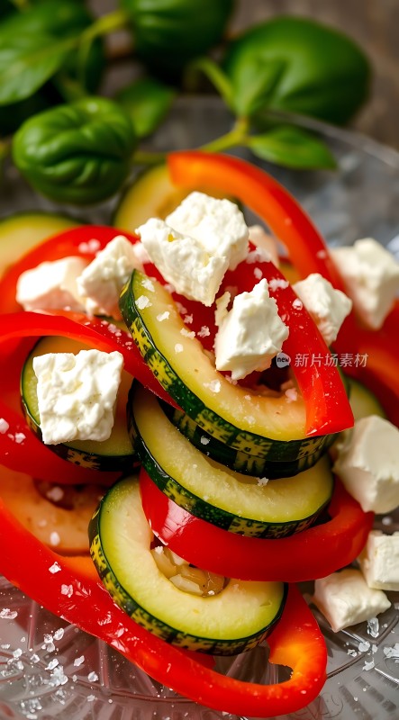 色彩缤纷蔬菜沙拉清新健康美味