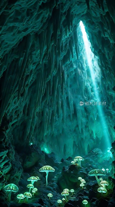 神秘洞穴中的奇幻光影世界