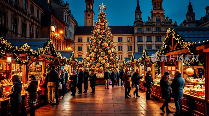 圣诞集市夜市繁华