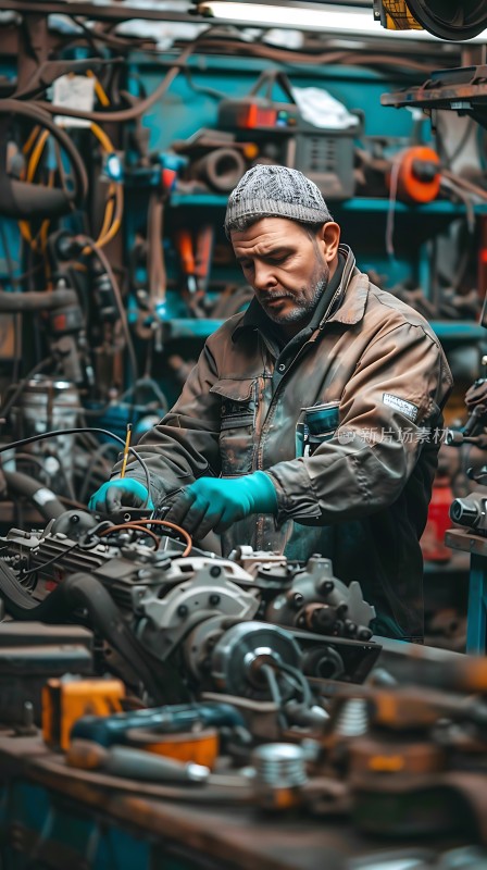 机械师专注检修发动机