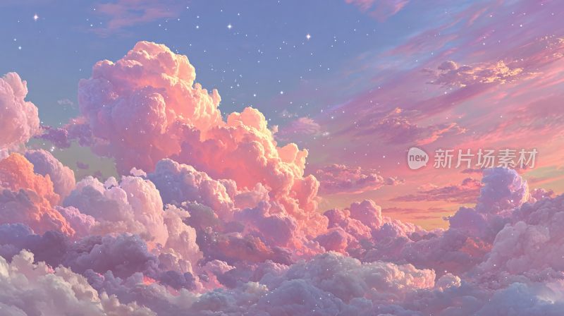 梦幻绚烂的天空云朵景象