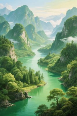 山水风景插画 山水风景插画