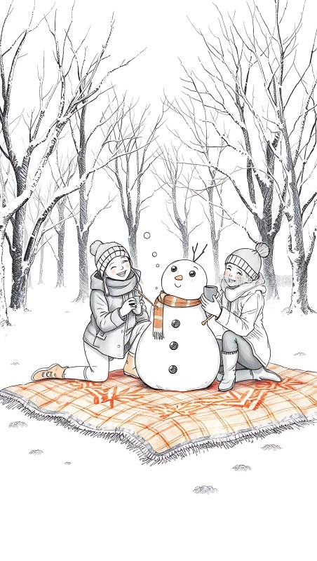 雪地里的温馨时刻