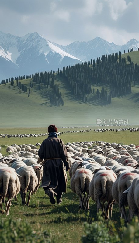 哈萨克牧民转场