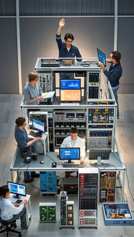 科研团队协作创新科技实验室工作场景