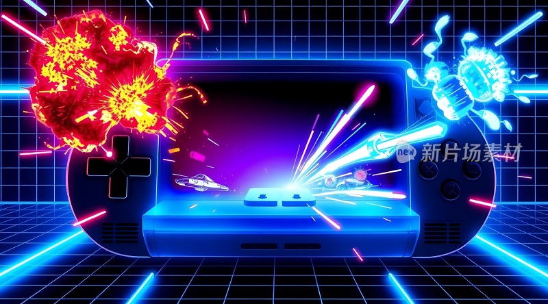 新片场素材游戏机与爆炸特效