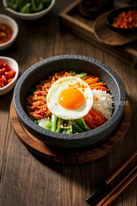 石锅拌饭中国传统经典美食中式家常美味食物