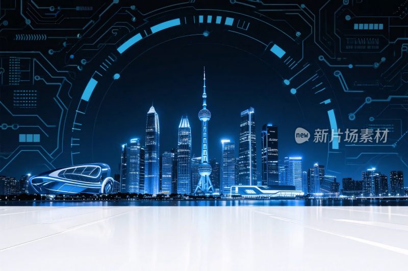 未来科技都市夜景