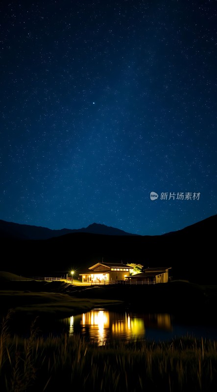 星空下的温馨小屋
