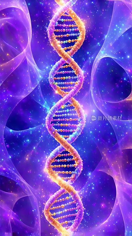 紫色星河中的DNA螺旋